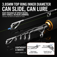 Canne à pêche télescopique portable en fibre de carbone, action rigide, 2,1m 2,7m, multi-sections, poignée droite, pour carpe, lac, rive, lancer longue distance, spinning