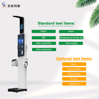 Báscula Médica/Personal Automática LEKA HW-V9 que Funciona con Monedas, Pantalla LCD, Construcción de Acero, Medición de Altura/Peso/Grasa Corporal/IMC, 0.1 kg, OEM