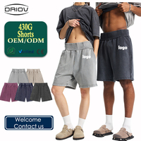 La marque de mode a imprimé votre logo Short de boxe pour hommes lavé et en détresse Short ample à ceinture large surdimensionné pour hommes
