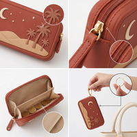 Porte-monnaie 3D islamique en silicone, motif dattier et chameau du désert du Ramadan, mini-portefeuille portable avec fermeture éclair, breloque de sac, pour l'Aïd