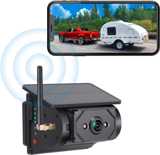 WIFI Solar Energy Dash Cam Security Backup Dvr System Wireless Wifi Solar Powered Car Camera for RV Truck Trailer