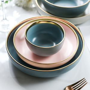 Assiette Plate en porcelaine <span class=keywords><strong>de</strong></span> 10 pouces, série Dumb Phnom Penh, costume pour collations fruits riz nouille salade Condiments, plats d'accompagnement Style nordique - Product Image 6