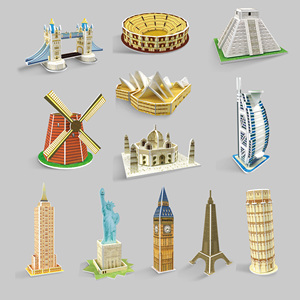 HTL - Rompecabezas de Papel 3D en Miniatura, Maqueta de Arquitectura de Lugares Emblemáticos del Mundo, Juguete Educativo de Ensamblaje para Niños, Regalo Promocional - Product Image 1