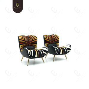 Sillones de Lujo Discreto para Sala de Estar, Muebles de Alta Gama, Estilo Similar al Diseño Italiano, Sillón de Tela con Respaldo Alto - Product Image 2