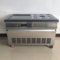 Machine à glace thaïlandaise à plaque froide haute performance 220 V 50 HZ 1100 W / Machine à glace frite à plaque plate commerciale thaïlandaise