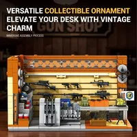Reobrix 66302 2026 Model Kit Toko MOC Baru, Pemandangan Jalanan, Ornamen Meja, Hadiah untuk Penggemar, 626pcs Set Blok Bangunan