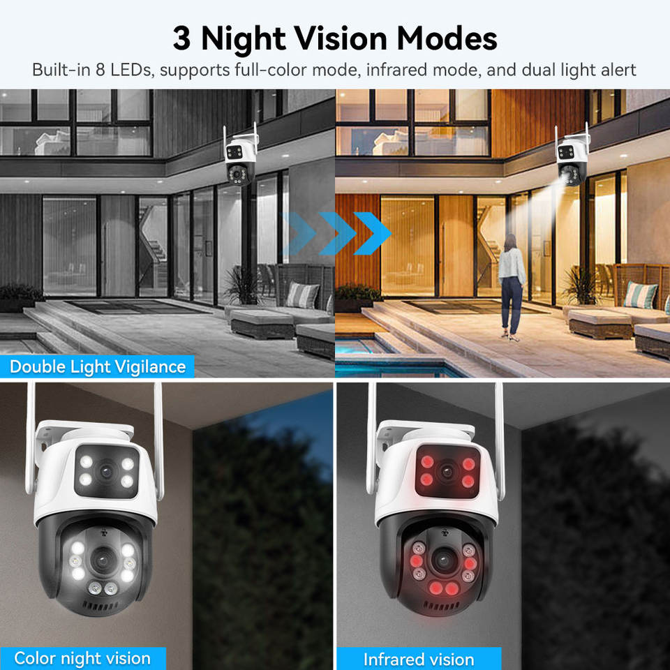 Ai Smart Cam 4G Wifi Icsee Outdoor 6MP Dual Lens Wireless Ptz Cctv ...