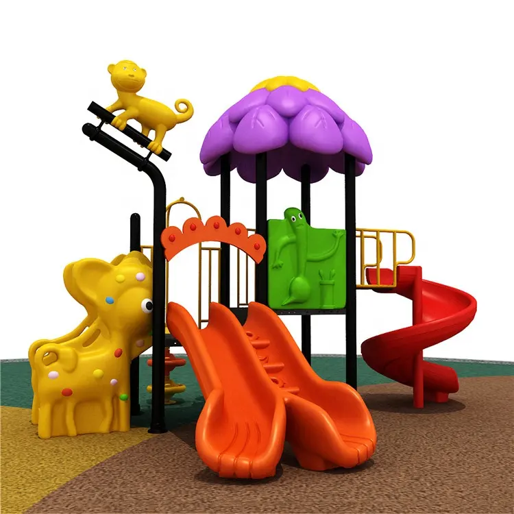 Children climbing games and double slide and square slide kids outdoor slide playground equipment