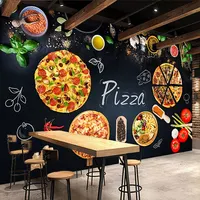مخصص 3D جدارية خلفية طلاء جدران شخصية بيتزا متجر السبورة صور ورق حائط مقهى مطعم خلفية جدار ديكور