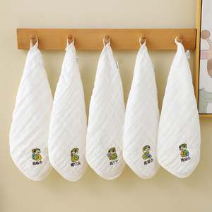 Baby Embroidered Mouth Towel Multi-functional Handkerchief Cotton Bubble Gauze Wipe <b>Hand</b> <b>Wash</b> Towel 30*30cm - Product Image 3