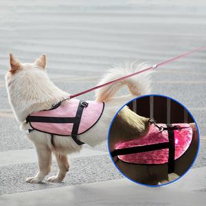 Harness Anjing LED Bercahaya, Pakaian Anjing Reflektif, Rompi Keselamatan Malam dengan Lampu Serat Optik untuk Berjalan - Product Image 2