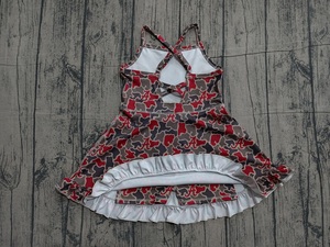 Preordina GSD3592 all'ingrosso: Vestito con pantaloncini a balze mimetico rosso senza maniche per <span class=keywords><strong>bambina</strong></span>, abbigliamento sportivo per bambini e neonati - Product Image 2