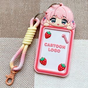 Design personalizzato portachiavi simpatico cartone animato porta carte Custom Photo Clip etichetta tessuto corda in Silicone graziosa Clip per bagaglio portachiavi - Product Image 3