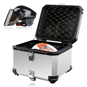 Baúl Trasero para Motocicleta Mosaike 5052 de Aleación de Aluminio Usado, de 25L-100L, para Almacenamiento de Equipaje, Acabado Negro/Plateado, Garantía de 12 Meses - Product Image 5