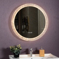 Professional Magnifying LED Makeup Mirror for Hotel Vanity Smart Shaving Mirror with Clock ETL Certified Custom Label