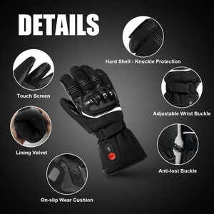 Motorrad-Heizhandschuhe aus Ziegenvollleder, Batteriebetrieben, Elektrisch, Winter, Schwarz, Motorrad- und Outdoor-Sporthandschuhe S28C - Product Image 3