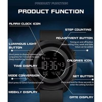 SANDA Top luxe en plein air hommes montres Fitness sport podomètre Calories 50M étanche LED montre-bracelet numérique