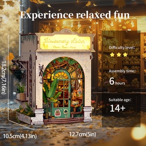 IIECREATE Book Nook Puzzle Mini <span class=keywords><strong>case</strong></span> delle bambole blossomario Atelier decorazione da scaffale Mini libro fatto da te usa come <span class=keywords><strong>regalo</strong></span> - Product Image 5