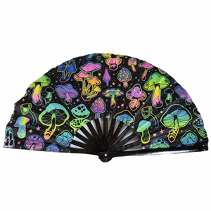 Éventail pliant en bambou de 33 cm avec logo personnalisé imprimé, style art populaire, pour décoration de fête musicale, artisanat peint et décoré - Product Image 3