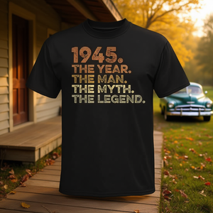 T-shirt vintage del 1945 Man Myth Legend, regalo promozionale speciale per il compleanno - Product Image 3