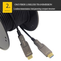 Câble AOC 18 Gbps 4K 60 Hz 2.0V à fibre optique active et paire torsadée coaxiale, gaine PVC, plaqué or, pour moniteur d'ordinateur et lecteur DVD