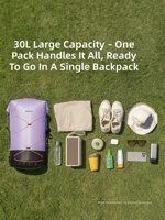 Sac à dos étanche léger à fermeture roulée, sac étanche à cordon élastique pour les voyages en plein air, le kayak, la natation, le camping