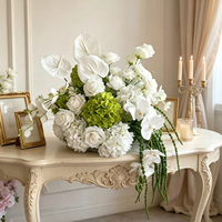 Arrangement de fleurs artificielles de luxe blanc et rose pour anniversaire, fête à domicile, décoration d'événements, fournitures pour jardin, traiteur et événements festifs