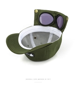 Personality Pilot <strong>Goggles</strong> Baseball Caps Glasses Design Snapback Cool Designer Caps High Quality Aviator Glasses Men Vintage Caps - Product Image 6