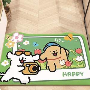 Tapis de porte rectangulaire antidérapant à motif de chiot mignon, pour entrée de maison, cuisine, salon, tapis décoratif à imprimé animal - Product Image 5