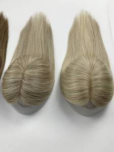 2024 <span class=keywords><strong>nouvelle</strong></span> mode russe cheveux soie Base Topper luxe qualité 100% cheveux humains Topper suisse dentelle femmes Topper pour la vente de noël - Product Image 2