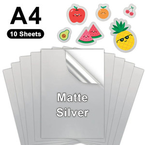 Vente en gros d'autocollants en vinyle A4 pour imprimante à jet d'encre et laser 50 feuilles de papier autocollant en vinyle argenté imperméable au format A4 - Product Image 2
