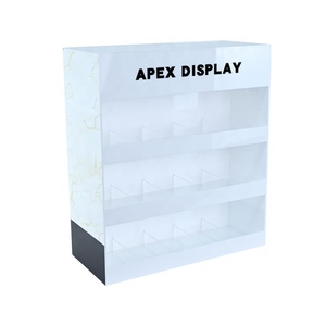APEX <strong>3</strong>-Layer Acrylic <strong>Display</strong> Stand Double <strong>Sided</strong> Counter <strong>Top</strong> with Dividers Polished Surface - Product Image 4