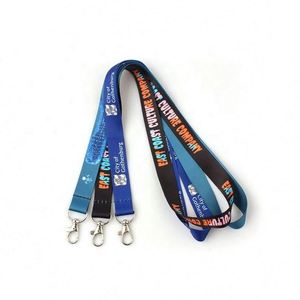 Promotional Fashion Silk Screen Printing <b>Polyester</b> Autism <b>Lanyard</b> Phone Wallet with Digital Printing - Product Image 2