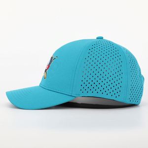 Concevez Votre Propre Logo De Broderie Personnalisé Adultes 6 Panneau 100% Polyester Spandex Chapeau Perforé Découpé Au Laser Trou Sport Papa Gorras Base - Product Image 3