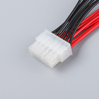 Harness Kabel Merah Hitam Kustom dengan Konektor Plastik Putih Terminal Garpu Tipe-U untuk Pengkabelan Peralatan Kontrol Elektronik