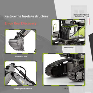 1:14-inch Graafmachine van legering, 28-kanaals afstandsbediening, legeringsgraafmachine, simulatiemodel voor kinderen, bouwvoertuig speelgoed - Product Image 5