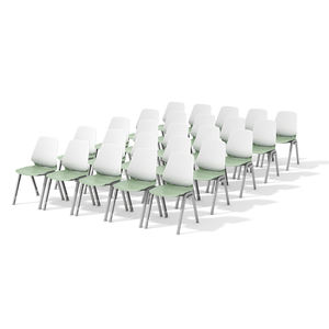 เก้าอี้พลาสติกแบบซ้อนได้ โครงโครเมียม เป็นมิตรกับสิ่งแวดล้อม สำหรับโรงเรียน ห้องเรียน ห้องฝึกอบรม ขายส่งจากโรงงาน ปรับแต่งสีได้ - Product Image 1
