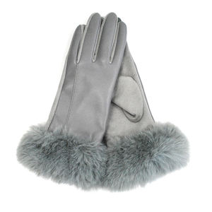 Gants d'hiver vintage pour femmes, en PU, avec revers en fourrure, pour temps froid, usage quotidien, décontracté, voyage, compatibles écran tactile, thermiques - Product Image 5