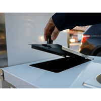 Lavabo portable en acier inoxydable avec robinet chauffant, réservoir d'eau chaude, roulettes à 2 roues, facile à nettoyer, pour lavage des mains en extérieur