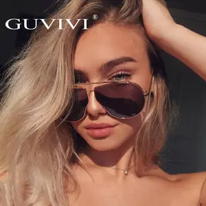 GUVIVI خمر نظارات شمس إمرأة نظارات شمسية بإطار معدني للجنسين نظارات الموضة 2019