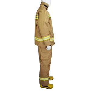Perlengkapan api seluruh tubuh bahan Aramid dapat dilepas seragam penyelamatan pemadam kebakaran