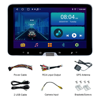 Rotation manuelle 10.1 ''Single Din Autoradio avec Apple CarPlay et Android Auto GPS WiFi Lecteur DVD Récepteur multimédia tactile