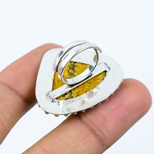 Anillos de Jaspe Oceánico con Forma de Trillón Natural en Plata de Ley 925 para Diseño Unisex - Product Image 3