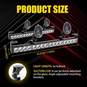 Auxito LED Cố Vấn Giao Thông Khẩn Cấp Nhấp Nháy Cảnh Báo Nguy Hiểm Kính Chắn Gió Ánh Sáng Hổ Phách Trắng Đèn Hiệu Ánh Sáng Đèn Flash - Product Image 4