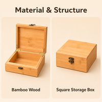 Boîte de rangement en bambou avec couvercle à charnières, organisateur avec loquet métallique, prête à l'exportation pour la décoration intérieure et les cadeaux durables