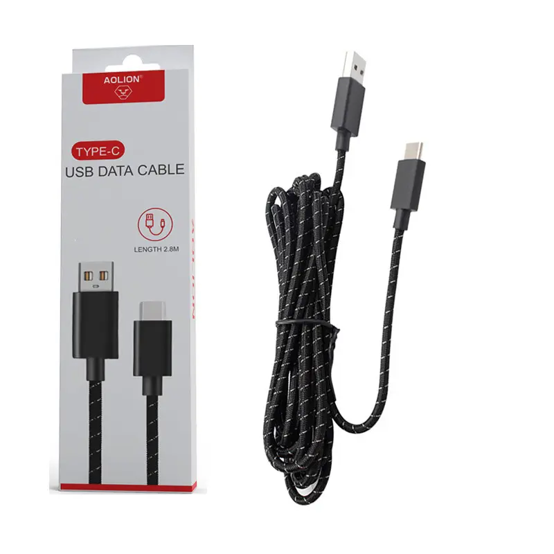 Cable DE DATOS USB de nailon tipo C para Xbox Series X Elite 2 Cable de alta velocidad para Cable de carga rápida PS5