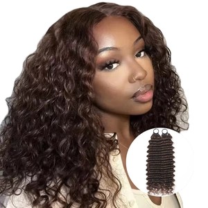 Extensions de cheveux humains Remy au crochet, invisibles, de haute qualité, double trame, personnalisables en ondulations et couleurs, tissage machine double trame - Product Image 1