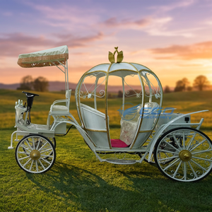 Wholesale Elegant <b>White</b> Canopy Electric <b>Pumpkin</b> Carriage New Design High Performance Princess Tour Wagon Budget‑friendly - Product Image 1