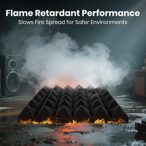 Panel de espuma acústica de <span class=keywords><strong>esponja</strong></span> de poliéster adhesivo ignífugo personalizado profesional Panel de aislamiento acústico - Product Image 3