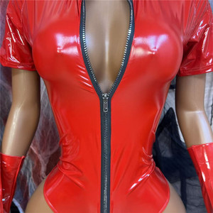 Jiubaju Halloween Lingerie Érotique Femme en <span class=keywords><strong>Latex</strong></span> et Cuir, Combinaisons <span class=keywords><strong>Sexy</strong></span>, Bodys Moulants Dos Nu, Robes Baby <span class=keywords><strong>Doll</strong></span>, Sous-vêtements - Product Image 6